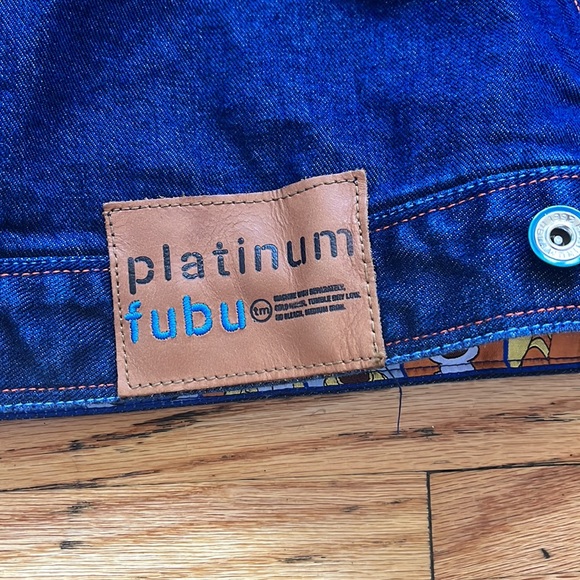 Vintage Platinum Fubu Fat Albert Jean Jacket / XL / RARE - Picture 9 of 10